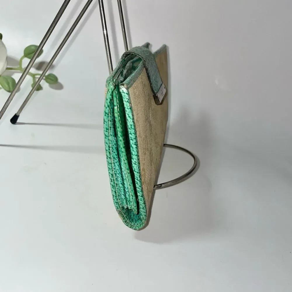 Gucci Tan and Green Continental Wallet - Picture 4 of 16